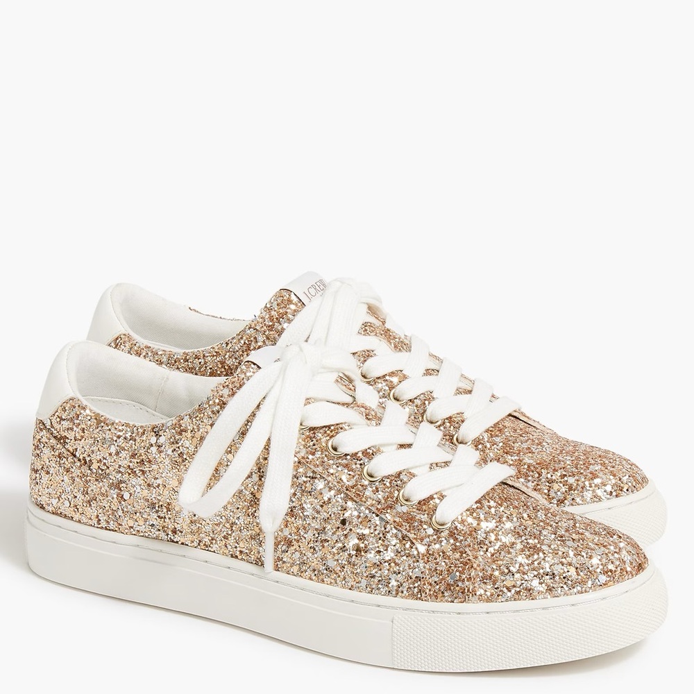 J Crew Gold Glitter Sneakers